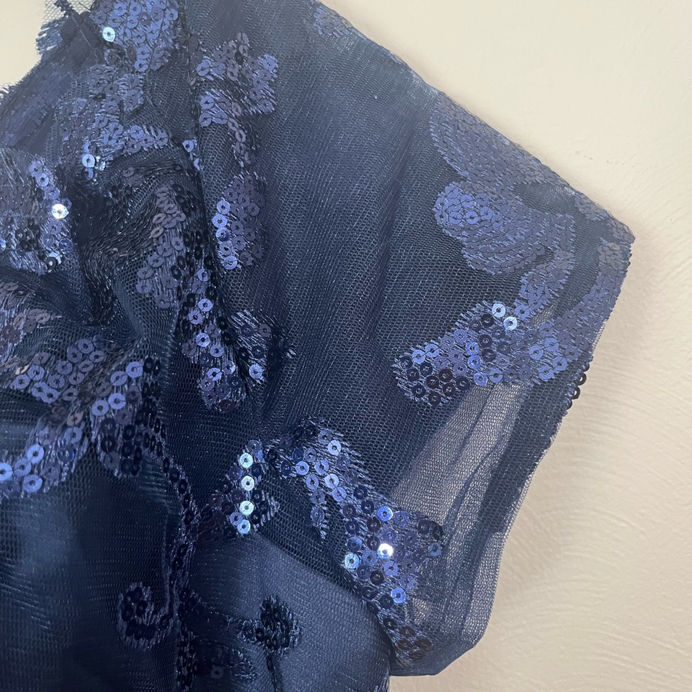 NWT Elegant Navy Blue Evening Dress S 16-18 - Picture 7 of 11